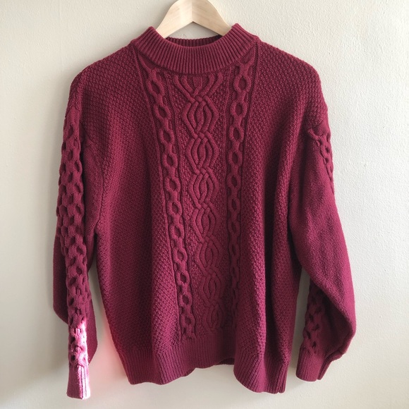 Cranberry cable knit sweater - Picture 4 of 4
